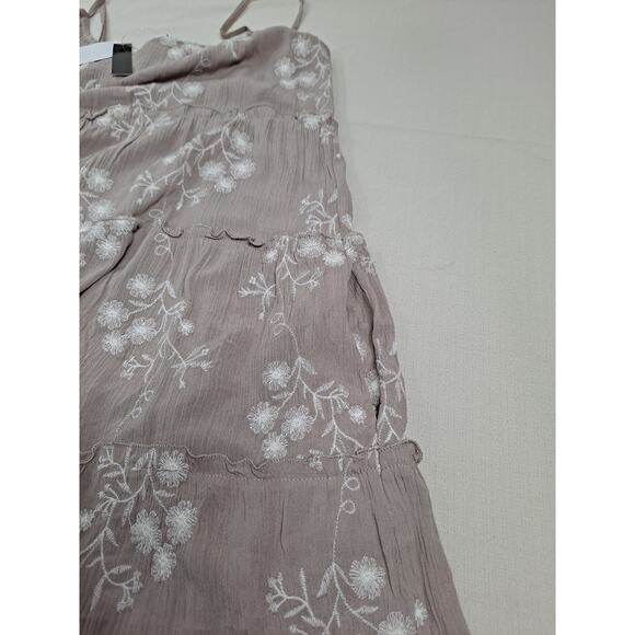 NWT Speechless Juniors' Large Tiered Shift Dress Mini Brown Embroidered - Picture 5 of 10